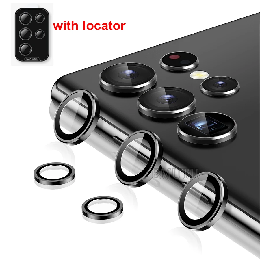 

For Samsung Galaxy S22 Ultra Camera Protector Lens Metal Eagle Eye Tempered Glass Screen Films S22 Ultra 5G 3D Curved Protection