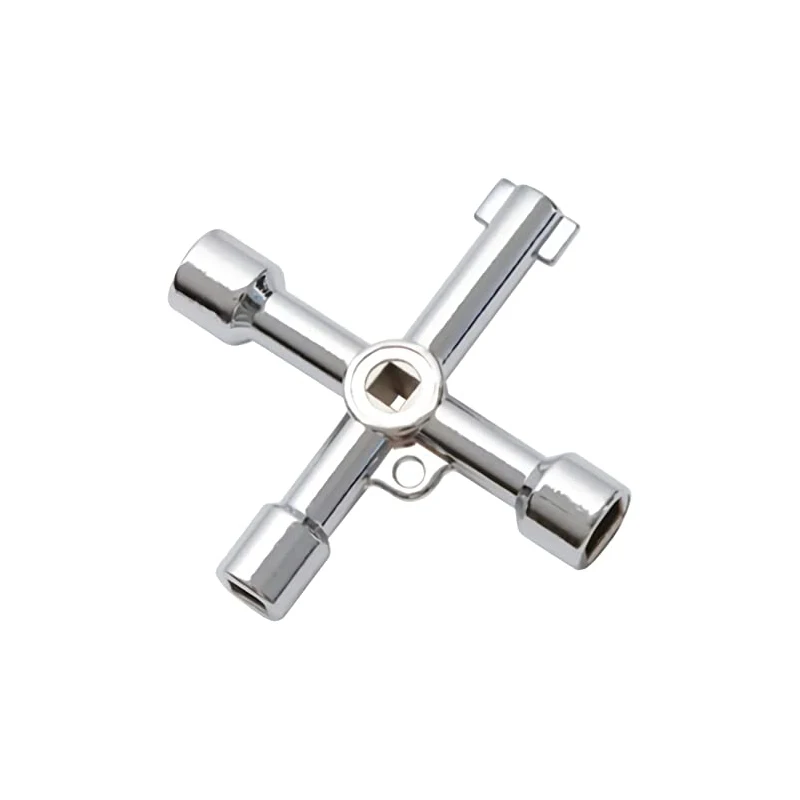 

4 Way Universal Cross Triangle Wrench KEY For Train Electrical Elevator Cabinet Valve Alloy Triangle