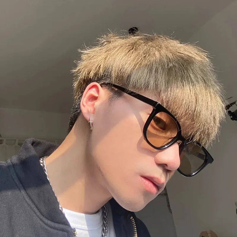 

2022 Fashion New Square Sunglasses Vintage Men's Black Yellow Shade Sun Glasses Outdoor UV Protection UV400