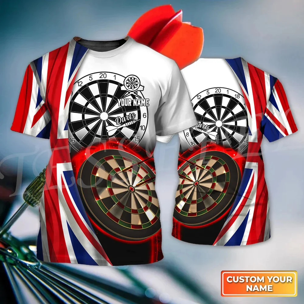 Новейшие спортивные Дартс с именем на заказ летние футболки в стиле Харадзюку
