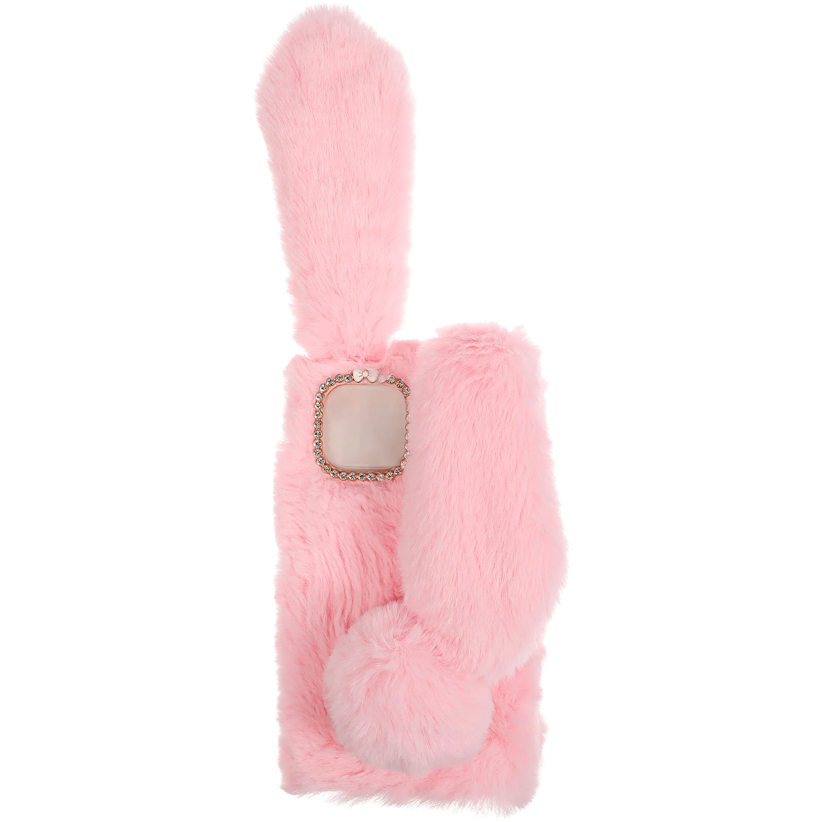 

Cellphone Protective Case Girls Winter Furry Protector Plush Cover Fluffy Bunny Ear Shell Cartoon Linings