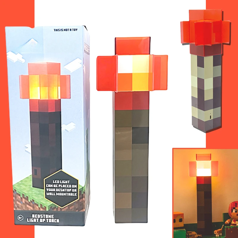Игра Minecraft мультфильм Redstone ночник детская USB зарядка светодиодная лампа