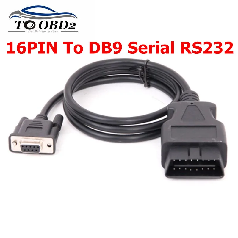 

Новейший OBD 16Pin для DB9 RS232 серийный Порты и разъёмы выносная линия Мужской 16 Pin дБ 9pin Obd2 Разъем 9-контактный женский автомобильного Obd 2 кабель адаптер
