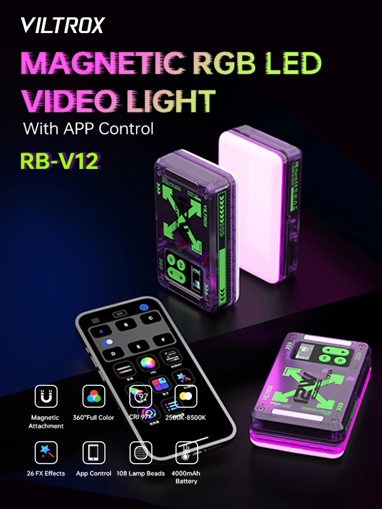 VILTROX телефон с магнитной RGB-подсветкой 360 ° полный цвет портативный панель для