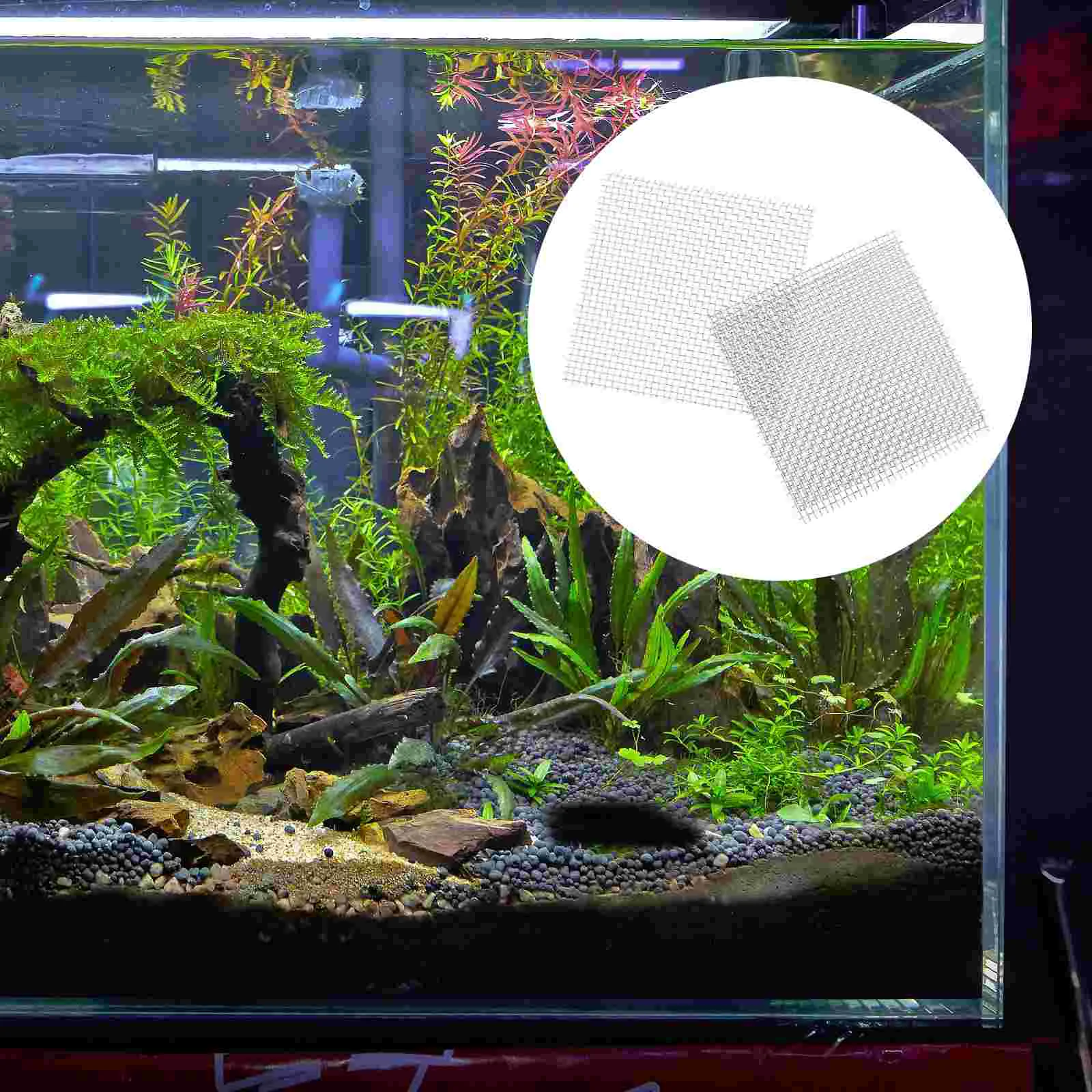 

15 PCS Suite Aquatic Fish Tank Moss Mesh Decor Multifunction Wall Seaweed Carpet Stainless Steel Sturdy