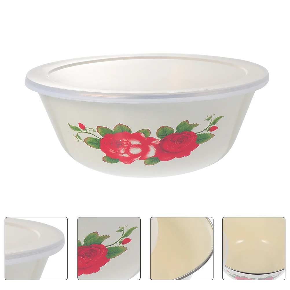 

Enamel Bowl Enamelware Bowls Serving Pot Salad Basin Mixing Cooking Ramen Vintage Lard Nesting Cereal Storage Soup Wash