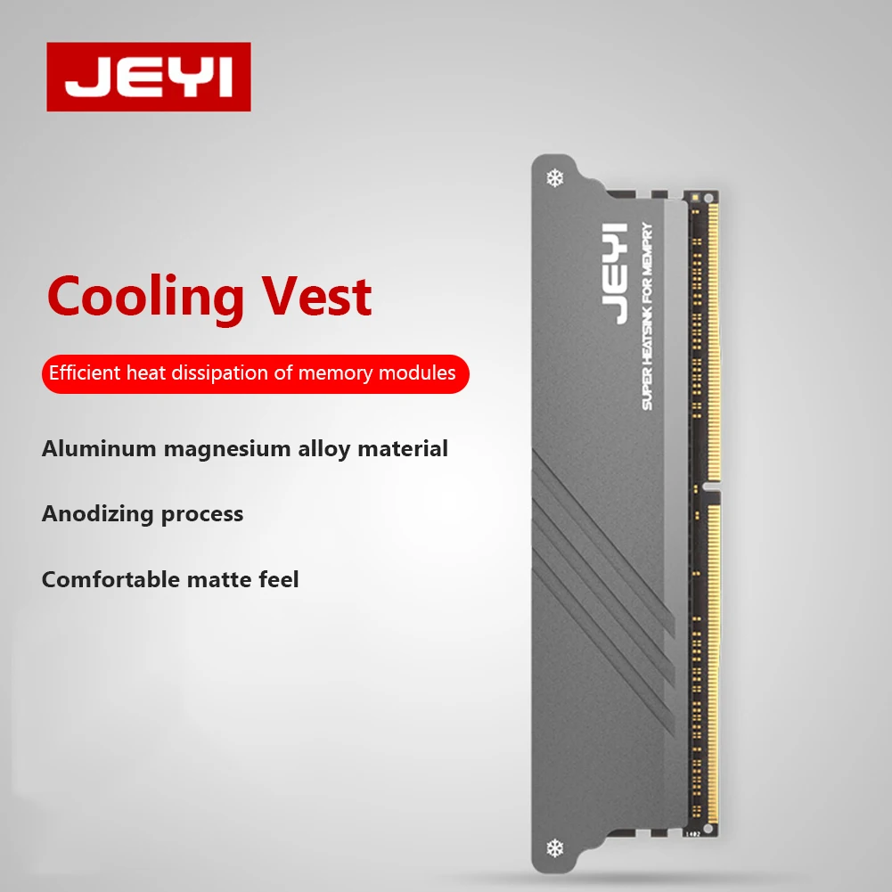 

JEYI iMemory-1 RAM Heatsink Radiator Cooling Heat Sink Cooler for DDR2 DDR3 DDR4 DDR5 Desktop Memory Heat Dissipation Pad