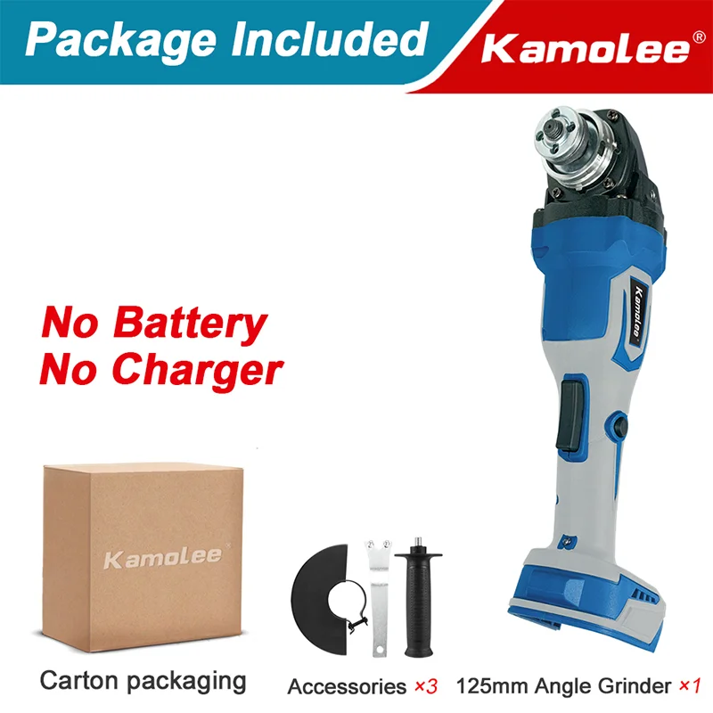 

Kamolee Бесщёточная аккумуляторная угловая шлифовальная машина