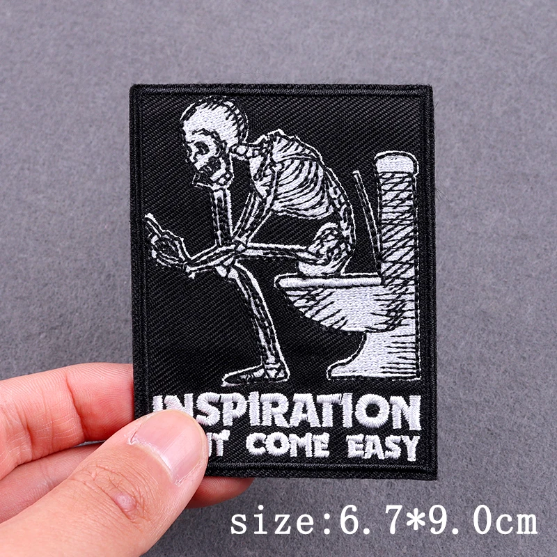 Патчи с черепом в стиле панк наклейки для одежды вышивкой квадратной формы