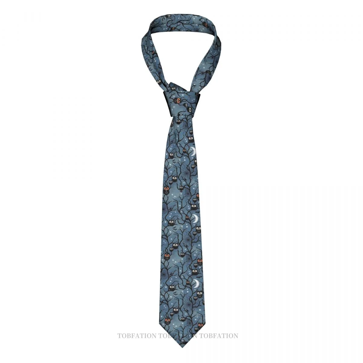 

Классический мужской галстук из полиэстера с принтом Совы и пауков, ширина 8 см, аксессуар для косплея