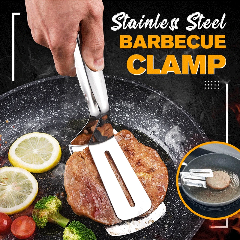 

Kitchen BBQ Bread Utensil Set Barbecue Tong Fried Steak Shovel Fried Fish Shovel Clamp Kitchen Bread Meat Clamp Stainless Steel