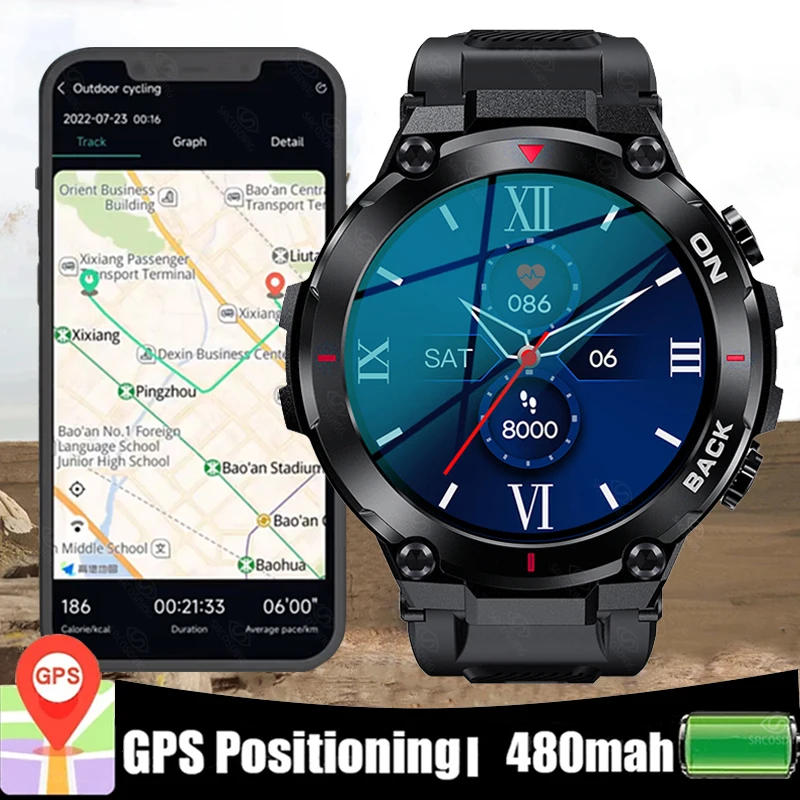 

Новинка 2023, умные часы с GPS, спортивный фитнес-браслет с напоминанием о звонках, пульсометром, водонепроницаемые IP68 Смарт-часы для мужчин, часы для Android и IOS