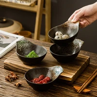 retro ceramic small noodle bowl japanese style with handle bowl household salad side dish bowl rice bowl table utensils