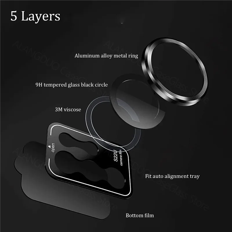 S22 Ультра Защитная пленка для камеры из закаленного стекла Samsung Galaxy Ultra S22Ultra чехол