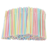 5001000pcs plastic drinking straws 8 inch long multi colored striped bedable disposable straws party multicolore rainbow straw