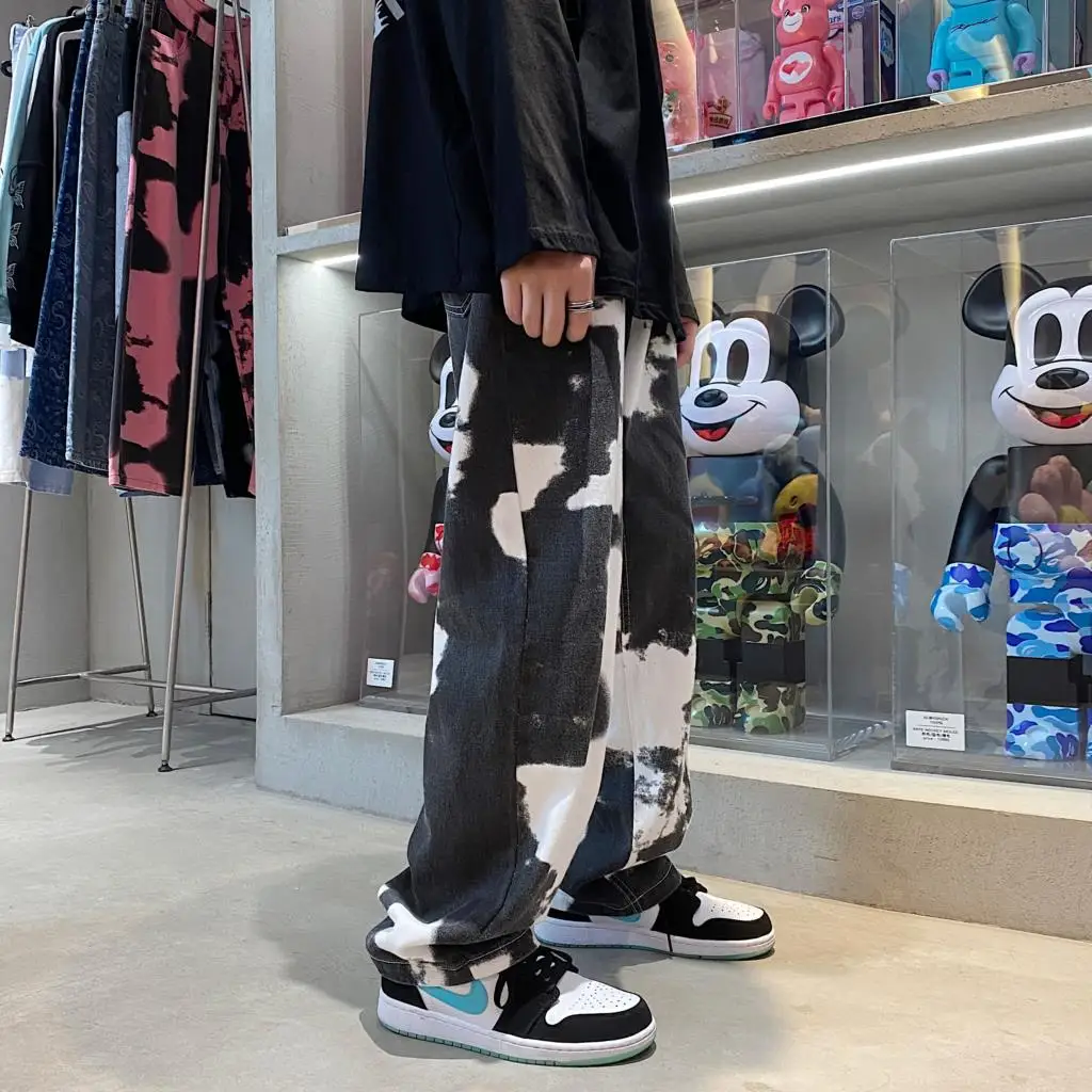 

Джинсы мужские и женские широкие, модные мешковатые брюки из денима в Корейском стиле, уличная одежда, черные