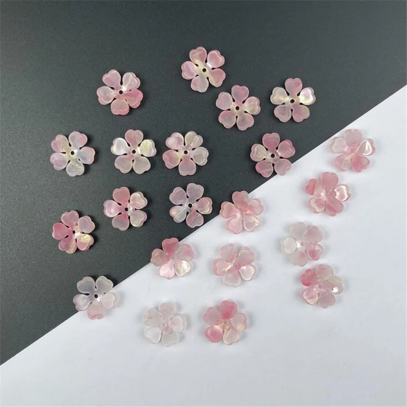 New Creative Acetic Acid 16MM Flower Beads Torus Spacer Beads Charm Connectors Diy Hairpin Jewelry Making Resin Acessories