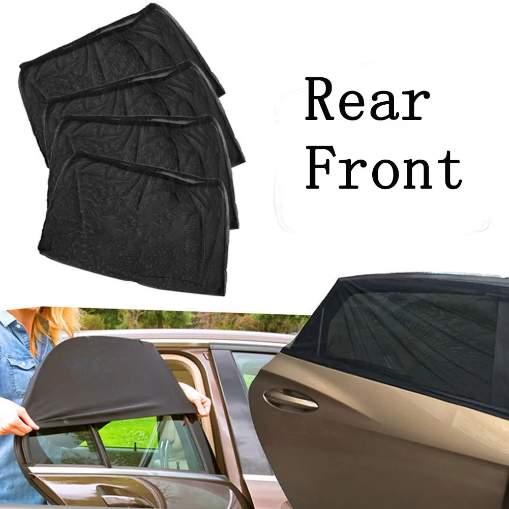 

2pcs Car Sun Shade Side Window Sunshade Cover Front Rear UV Protect perspective mesh Universal car accessories