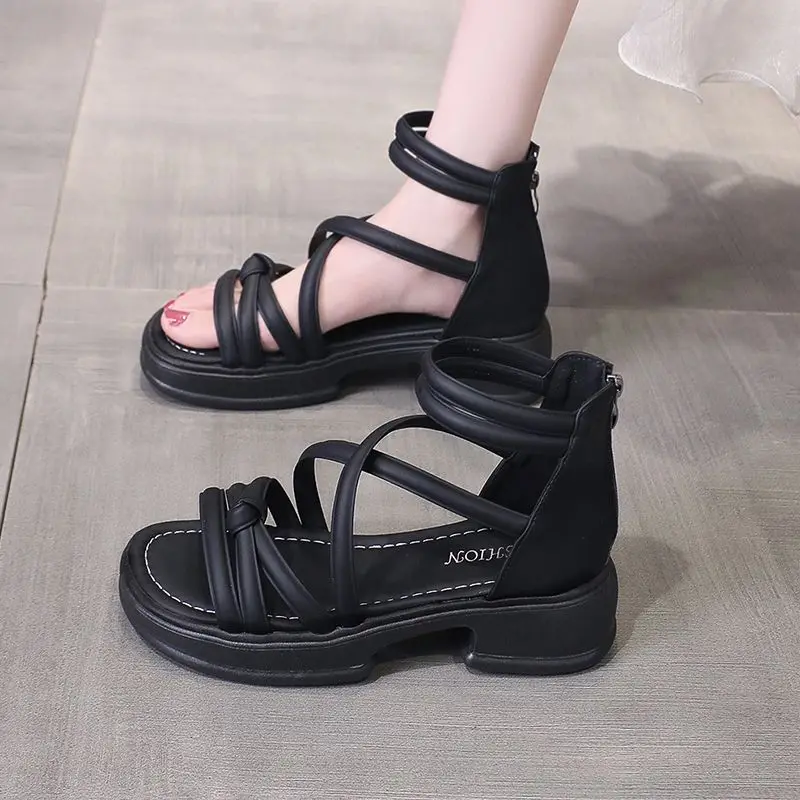 Летние римские сандалии новинка 2024 Женская юбка Сказочная модель Классическая