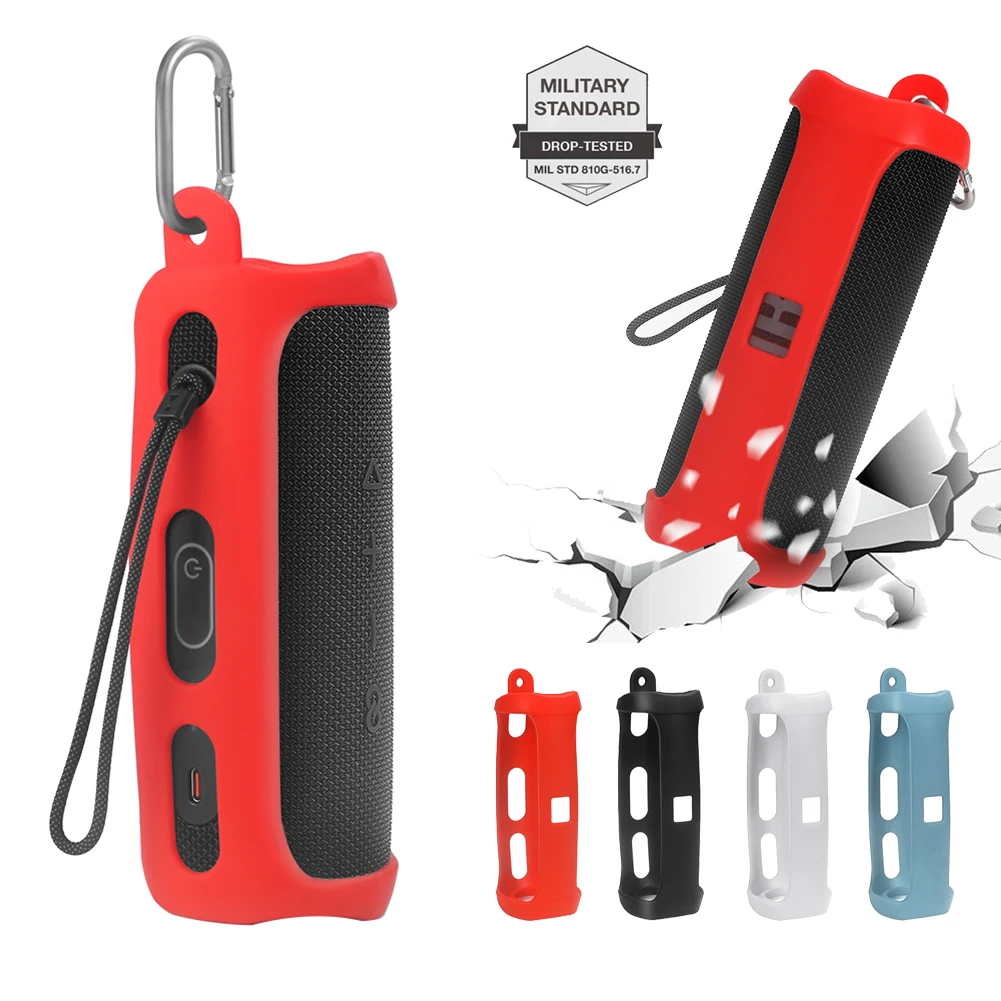 

Portable Soft Silicone Case Cover for JBL Flip 6 Wireless Bluetooth Speaker Accessories Travel Carrying Bag Protective Case