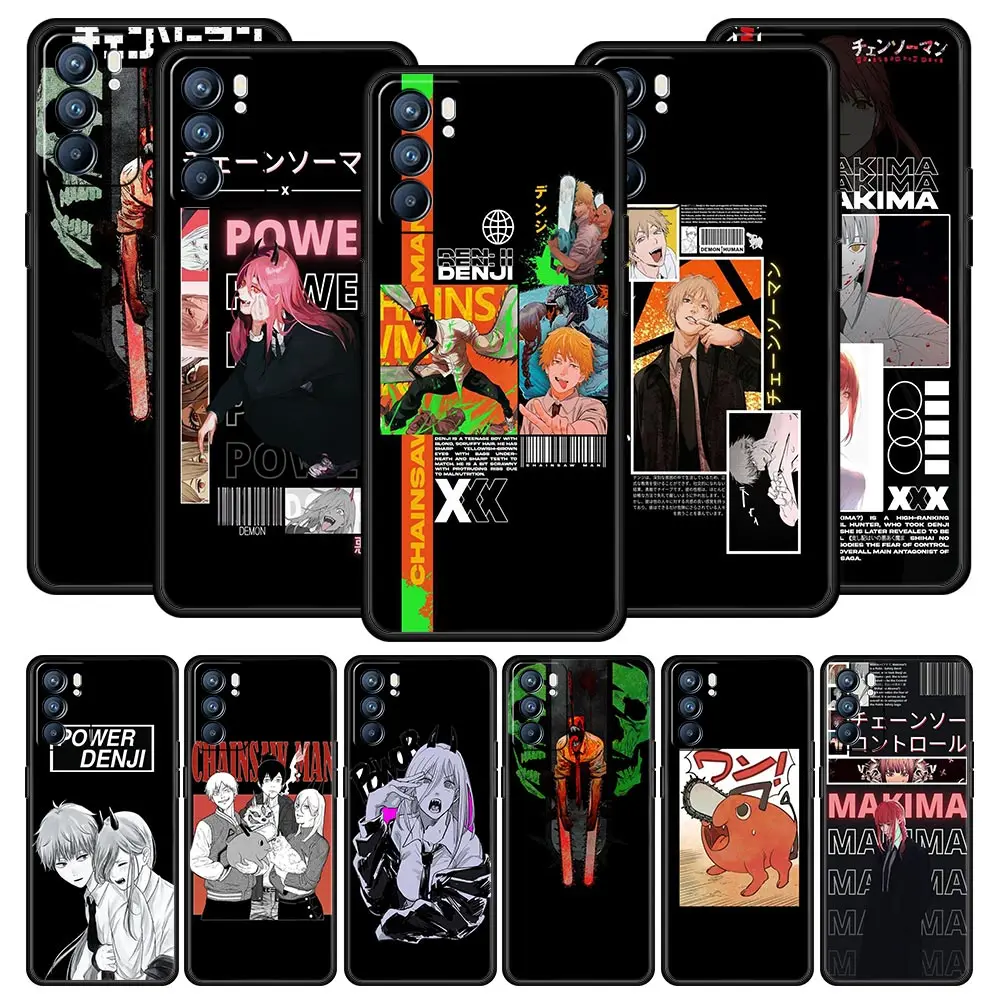 

Чехол с рисунком из аниме «бензопила» для Oppo Find X5 A54 A53 A52 A9 2020 A15 A95 A16 A76 A74 A12 Reno7 SE Reno6 Pro