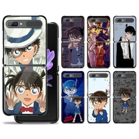 smartphone case hard pc black anime detective conan for samsung z flip3 5g flip zflip3 zflip
