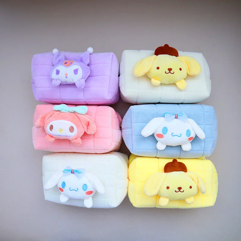 

Kawaii Sanrio Cosmetic Bag Kuromi Accessories Cute Beauty Cartoon Anime Plush Soft Portable Travel Storage Bag Toys Girls Gift