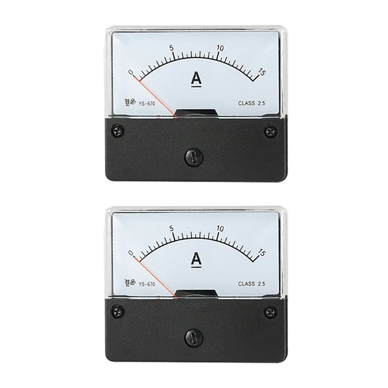 

2X DC 0-15A Current Range Panel Mount Ampere Meter Gauge