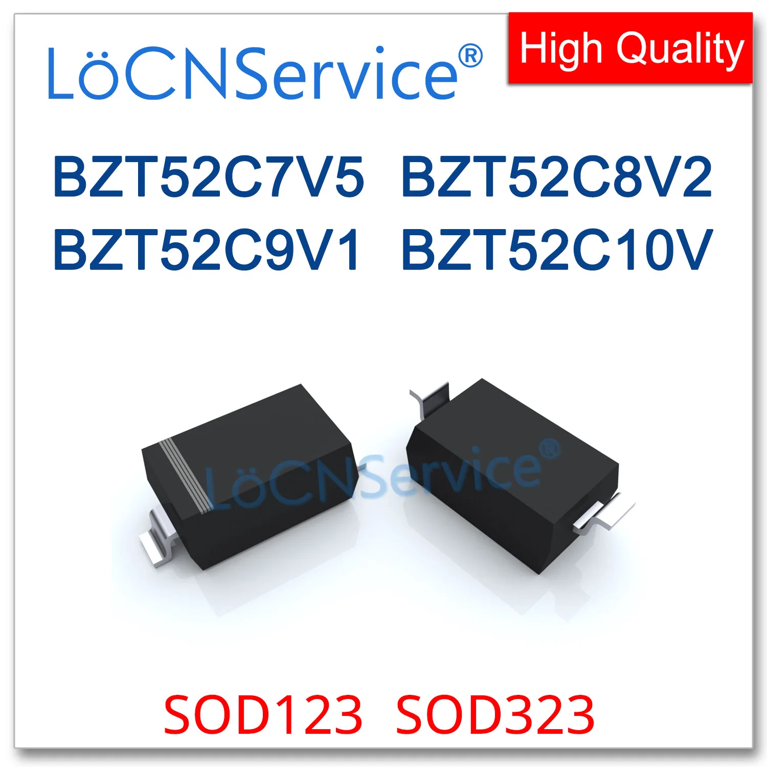 LoCNService 3000 шт. SOD123 SOD323 BZT52C7V5 7 5 В BZT52C8V2 8 2 BZT52C9V1 9 1 BZT52C10 10 китайский 0805 1206