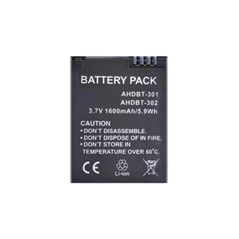 Сменный аккумулятор емкостью 1600 мАч для GoPro AHDBT-201/301 Hero 3 3+ AHDBT-301