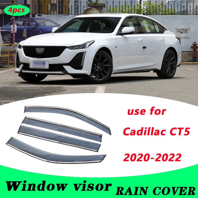 

For Cadillac CT5 2020-2022 CT5 Plastic Window Visor Vent Shades Sun Rain Deflector Guard 4PCS/SET