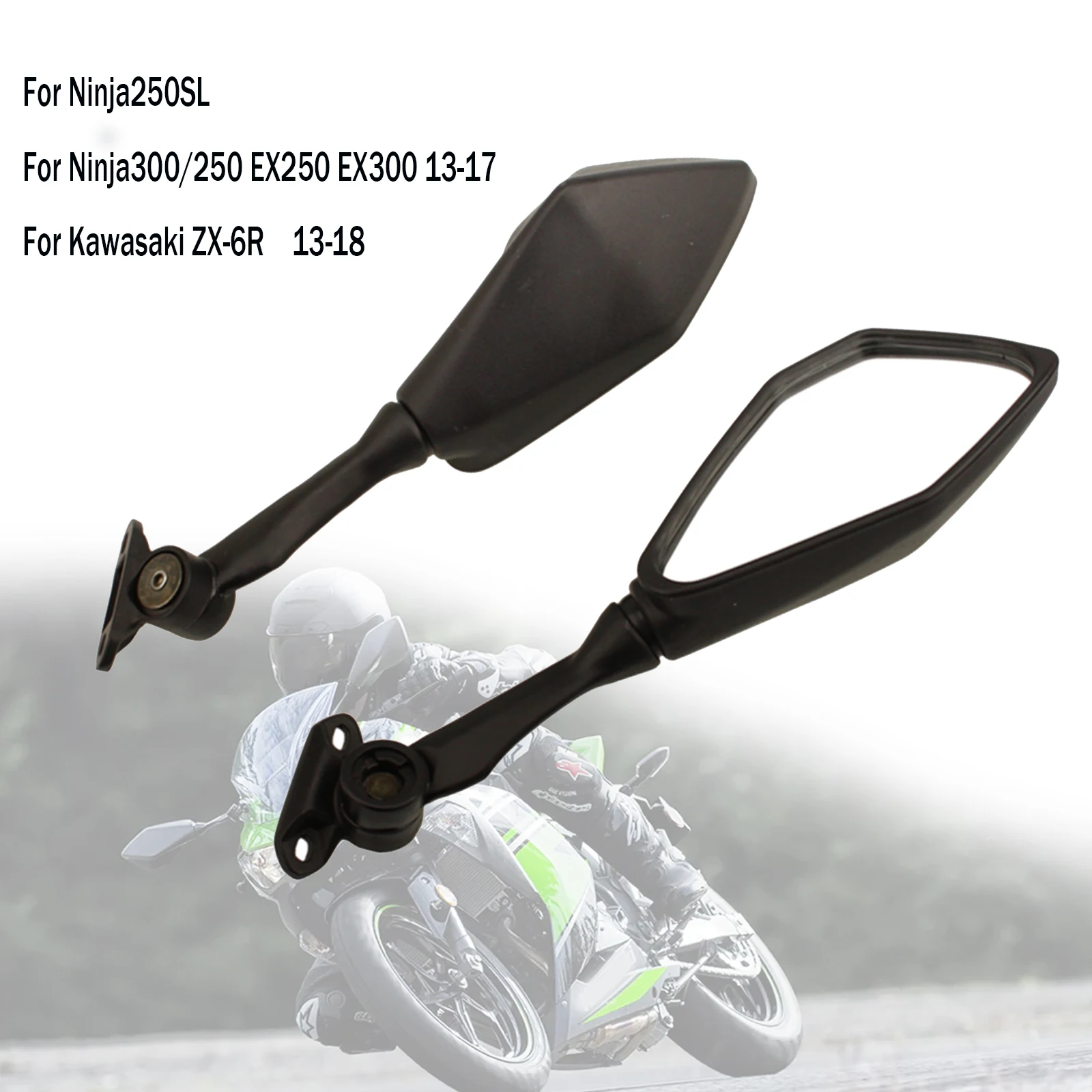 

Для KAWASAKI 2013-2018 NINJA 300 250 ZX6R ZX-6R ZX636 мотоциклетное зеркало заднего вида EX250 EX300 2017 2016 15 боковые зеркала заднего вида