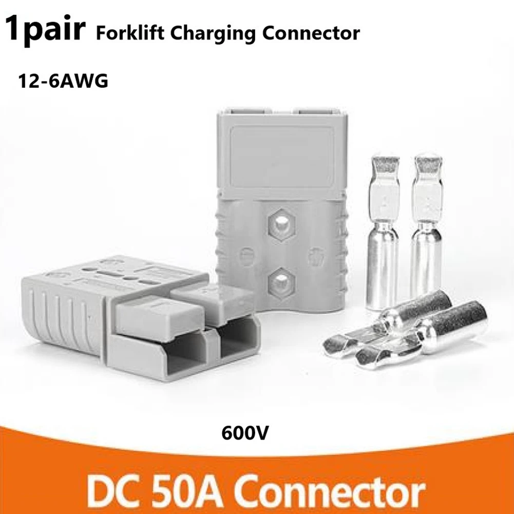 

2pcs Accessory Charging Practical Portable Connecting 50A 600V Pair Plug Battery Trailer Durable Quick Connector Kit