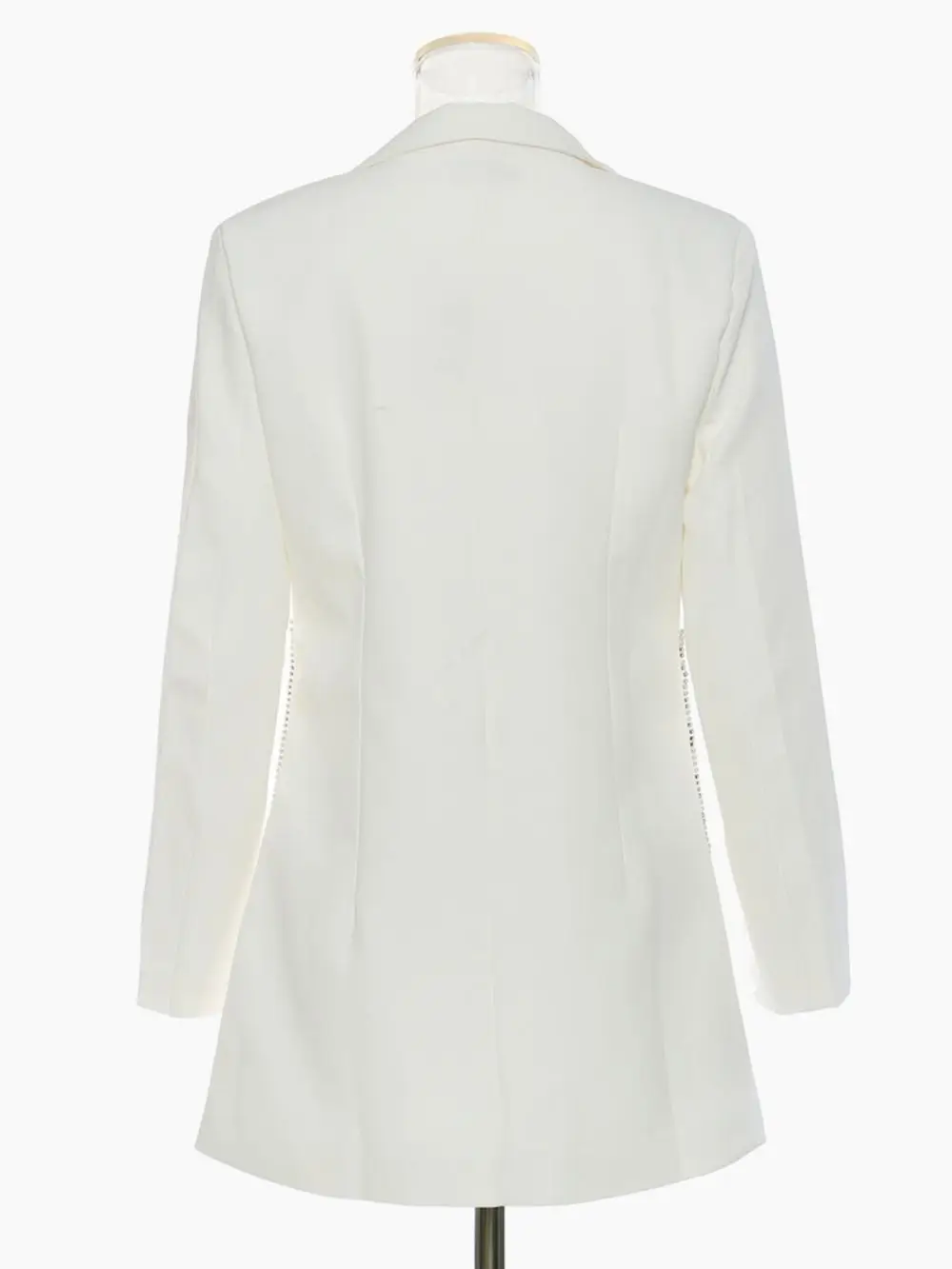 Fashion Women's Blazer Crystal Chain Design New Notched Long Sleeves Solid High Waist Slim Suit Jackets Female пиджак женский