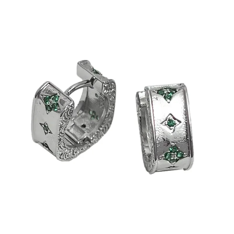 Женские серьги-кольца с круглой застежкой