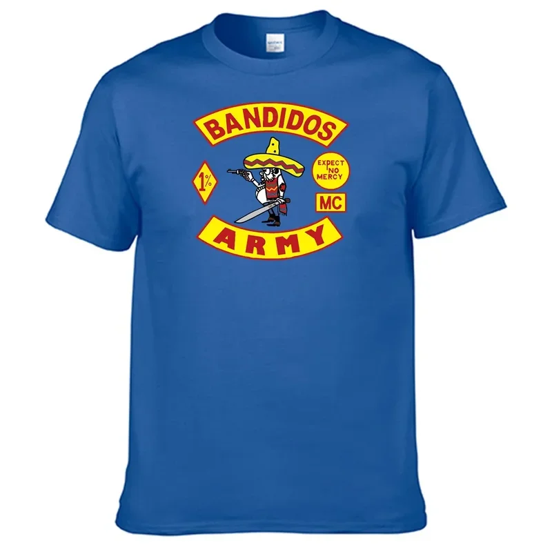 Motorcycle club Bandidos army T shirt 100% cotton men T-shirt N02