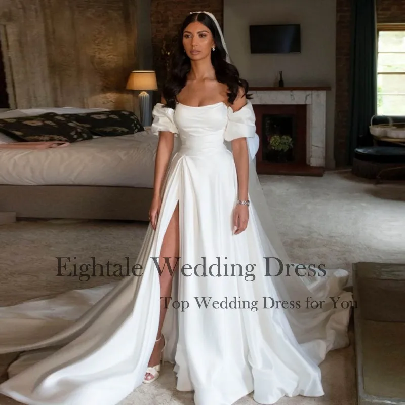 Eightale винтажное свадебное платье из атласа по индивидуальному заказу с открытыми