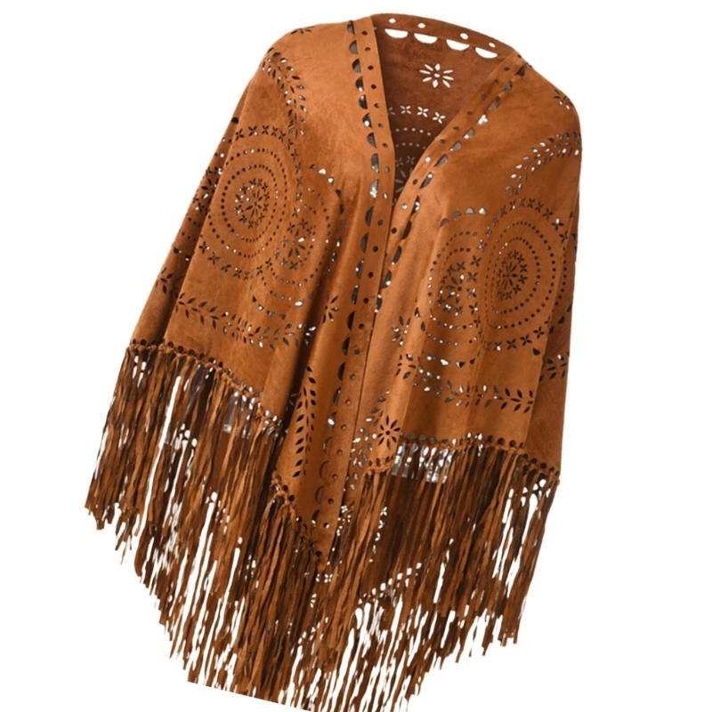 Пончо с шалью и кисточками теплый шарф большая накидка для модного многослойного