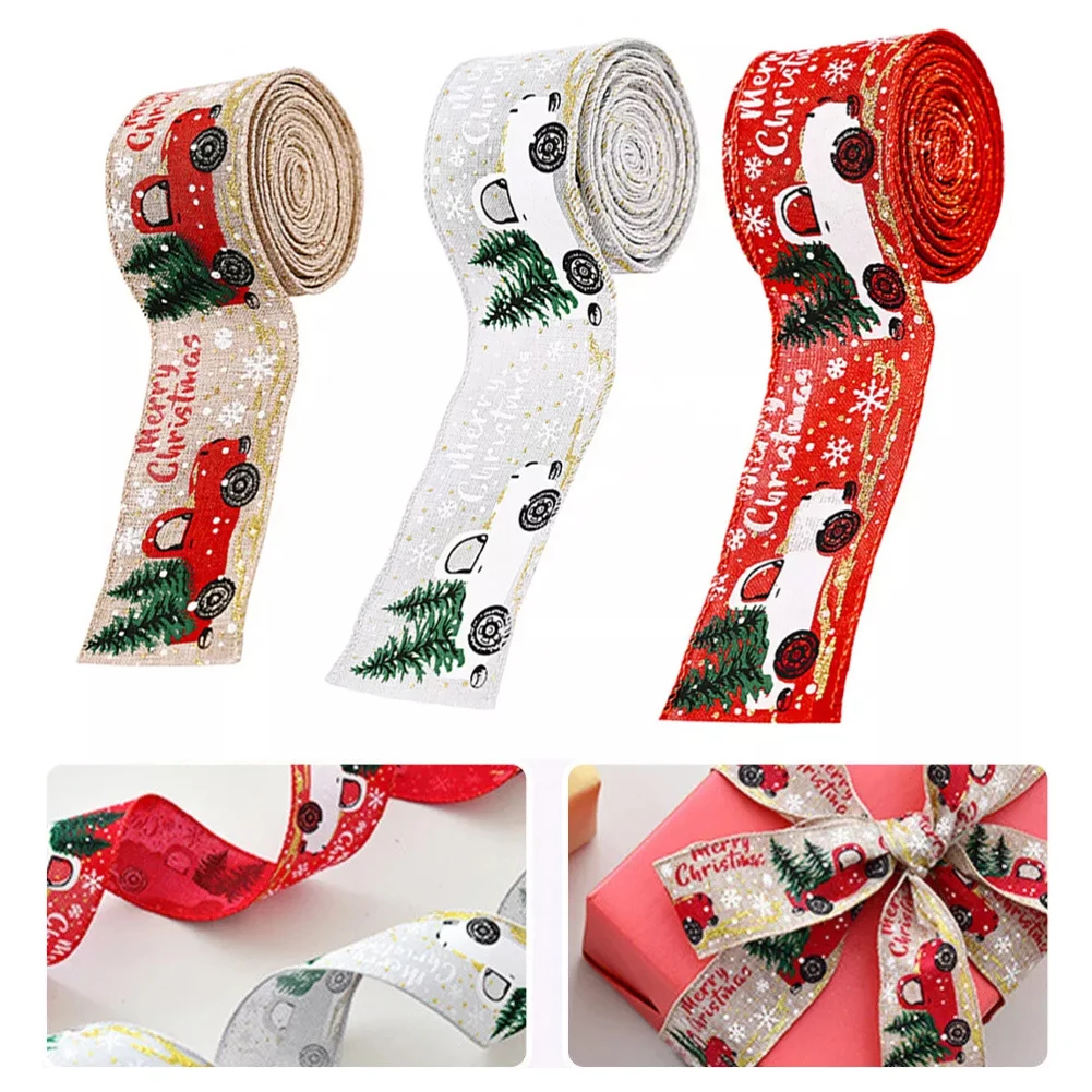 Набор из 3 рождественских лент с винтажной графикой для грузовика идеально