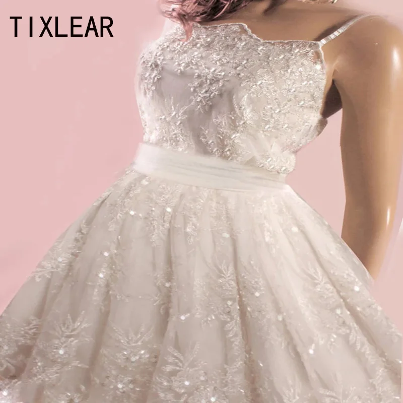 

Женское свадебное платье из тюля TIXLEAR, белое изящное ТРАПЕЦИЕВИДНОЕ платье до колен с квадратным вырезом, 2023