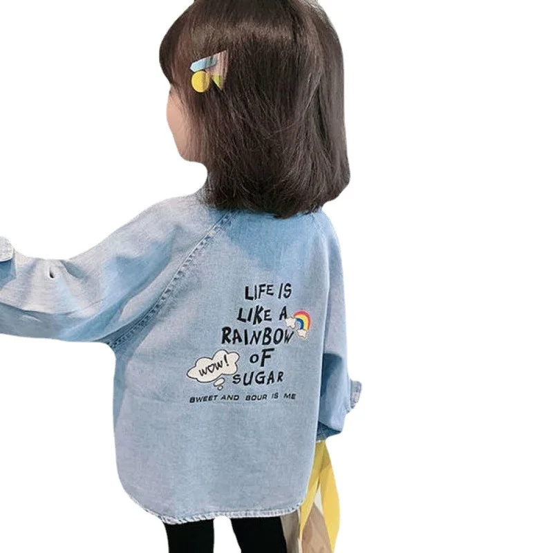 

2022 Toddler clothes baby denim jacket Girls boys fashion denim windbreaker spring autumn cartoon coat children's jacke 2-7Years