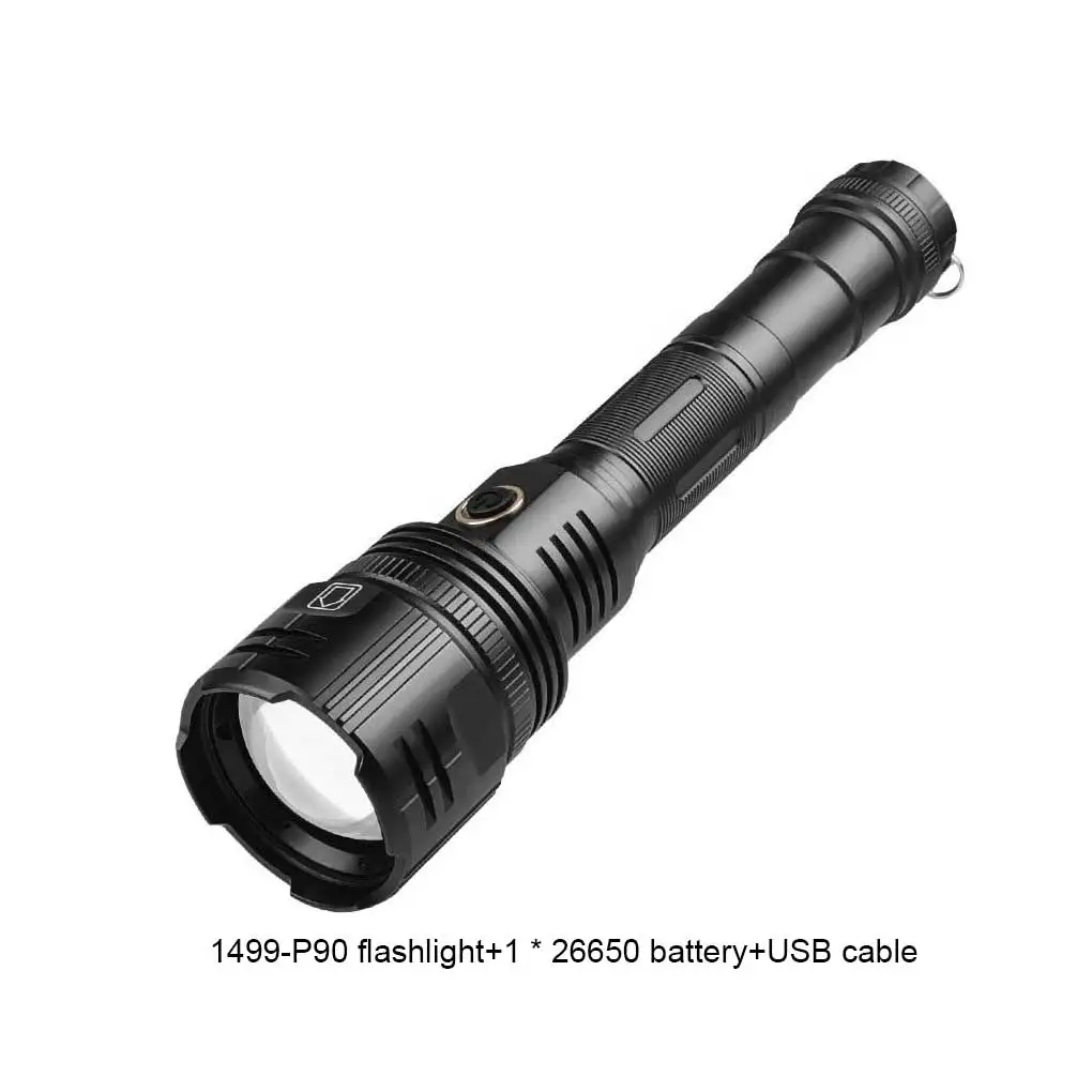 

Torch Handheld XHP90 Lamp Working Multiple Modes USB Portable Flashlight Powerful White Multi-function Multi-use