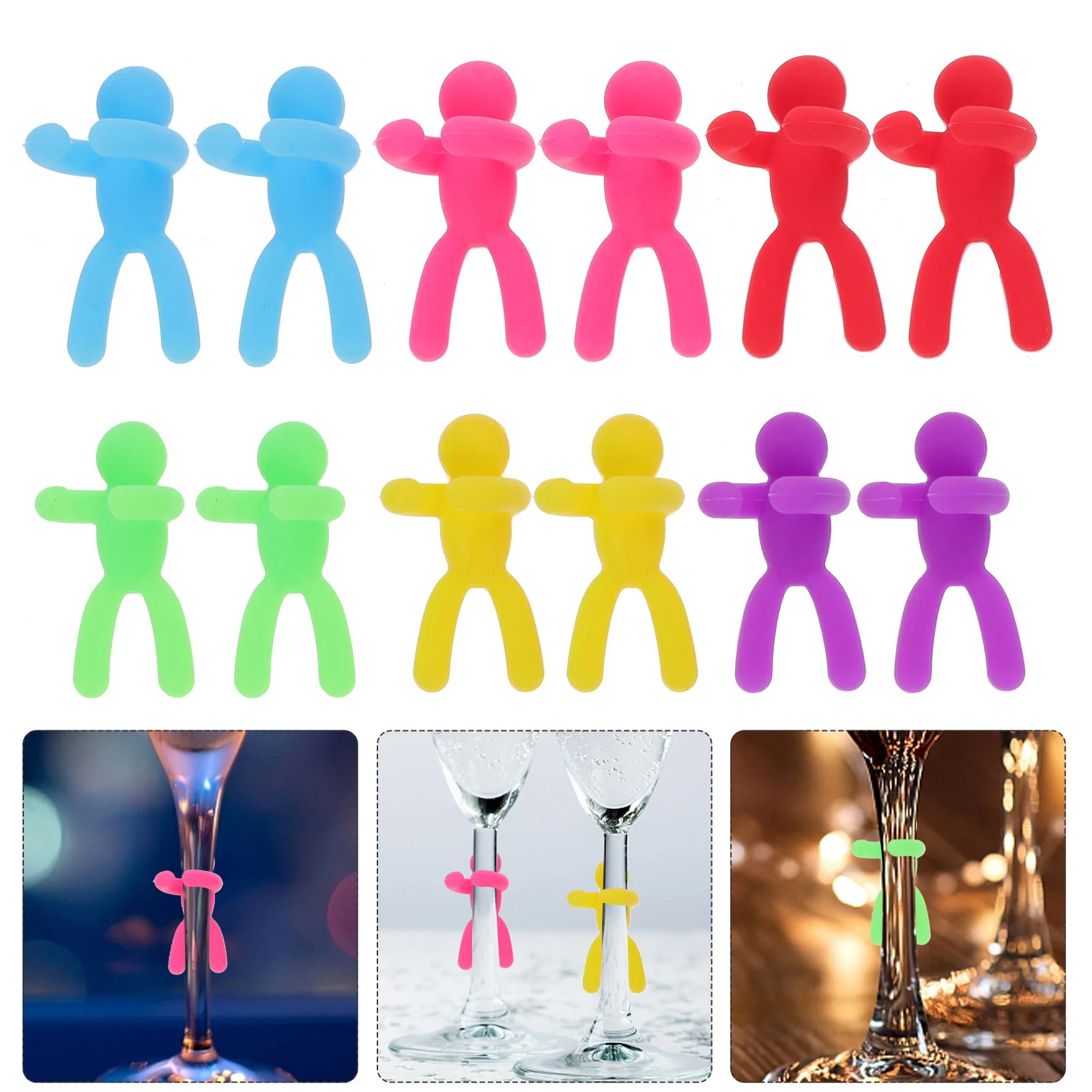 

Glass Charms Markers Decor Cup Party Goblet Accessories Cocktail Rings Stem Funny Buddy Gift Drink Tasting Silicone Tags