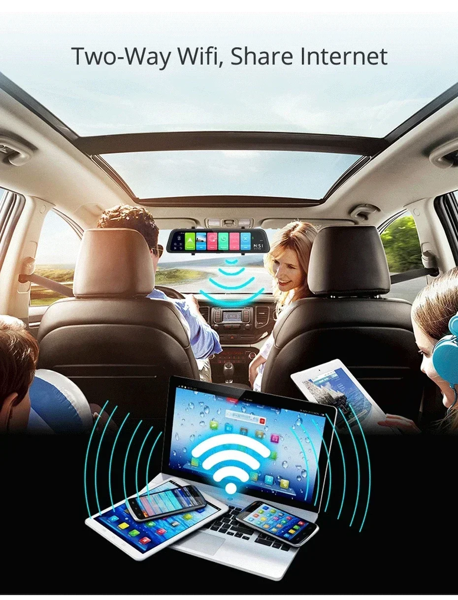 Effort &amp BJ 4G 1080P видеорегистратор 10 дюймов зеркальная камера заднего вида с двумя