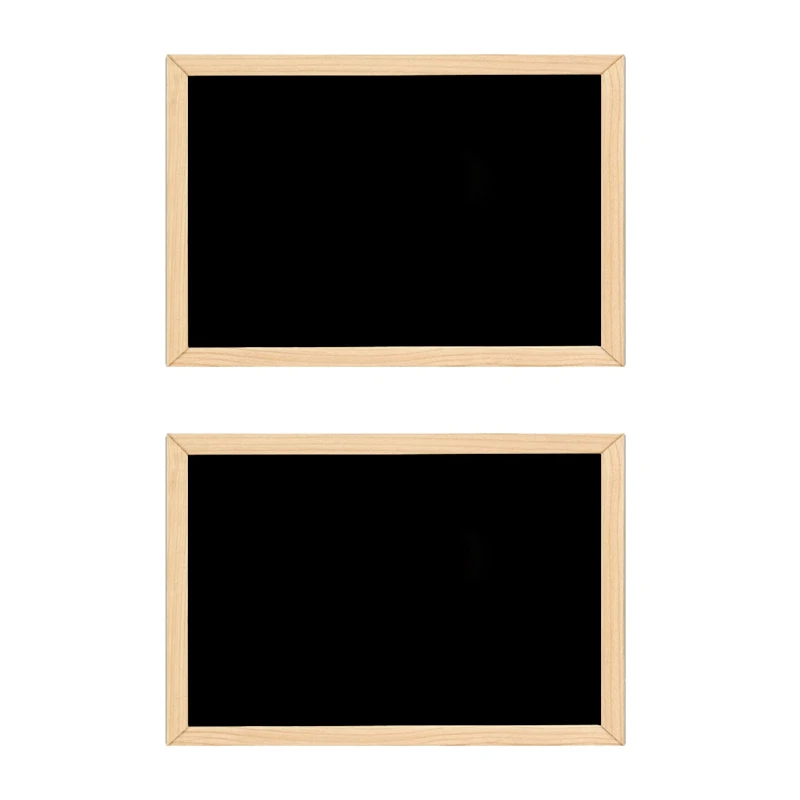2X Double-Sided Blackboard Wooden Crafts Wooden Frame Small Blackboard Writing Message Board Home Decoration DIY Listing
