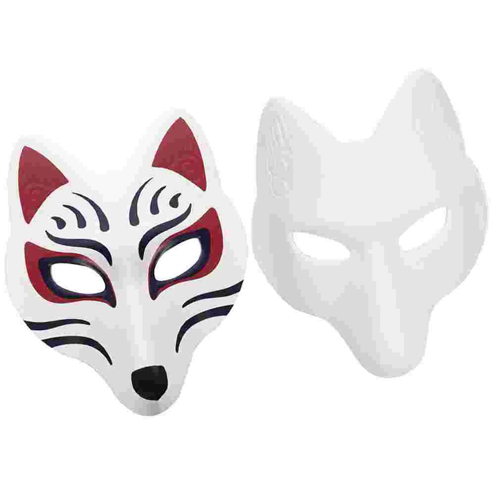 

Fox Mask Blank Masquerade Masks Paintable DIY Teenager Cosplay Party Decor Embryo Crafts Women White Halloween Therian gear