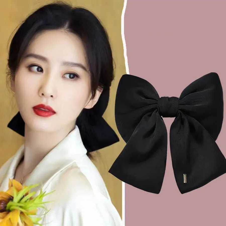 

New Big Large Satin Bow Hairpins Barrettes For Women Girl Wedding Long Ribbon Korean Hair Clip Fashion Hairgrip Hair Accessories