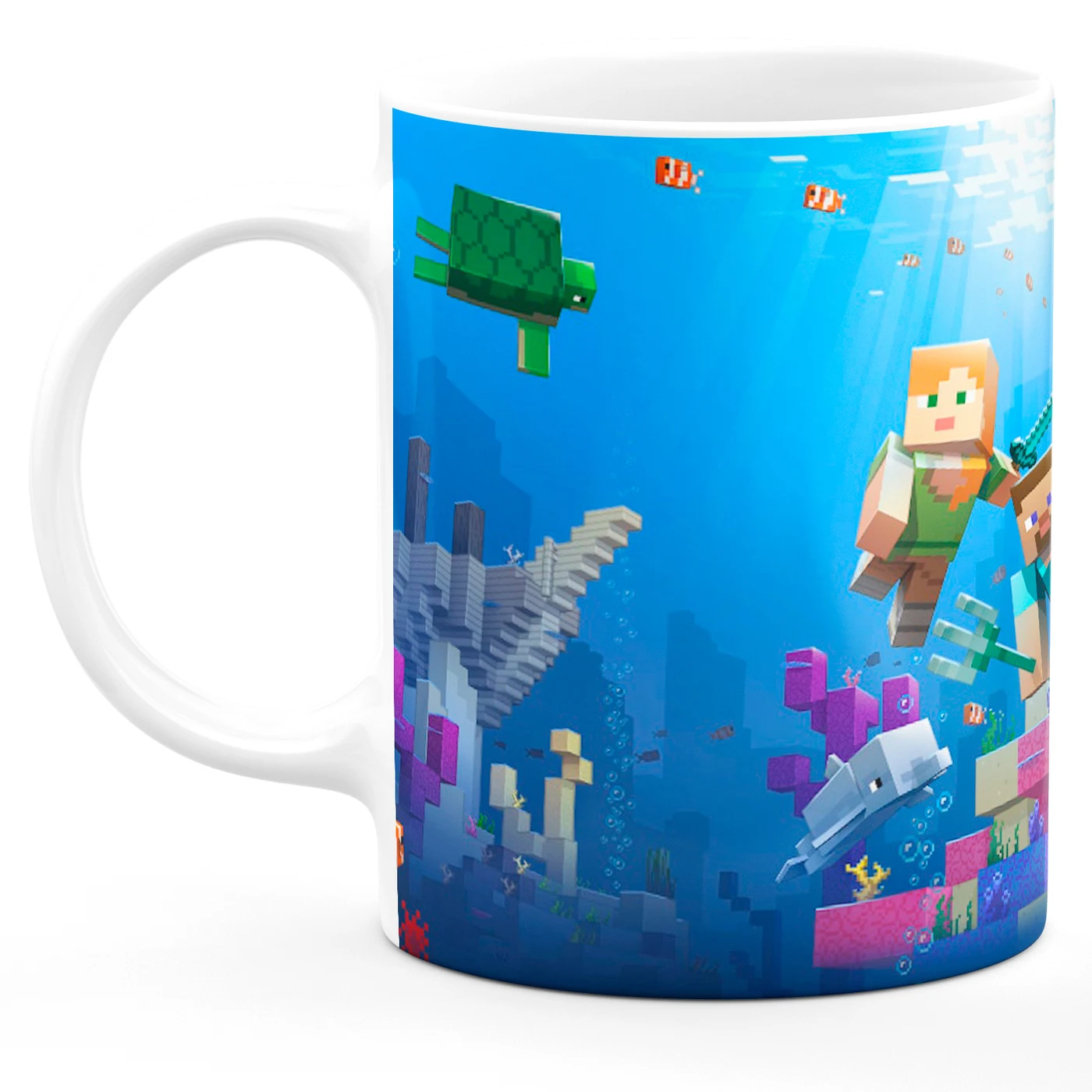 Кружка в стиле Minecraft (Майнкрафт) под водой |