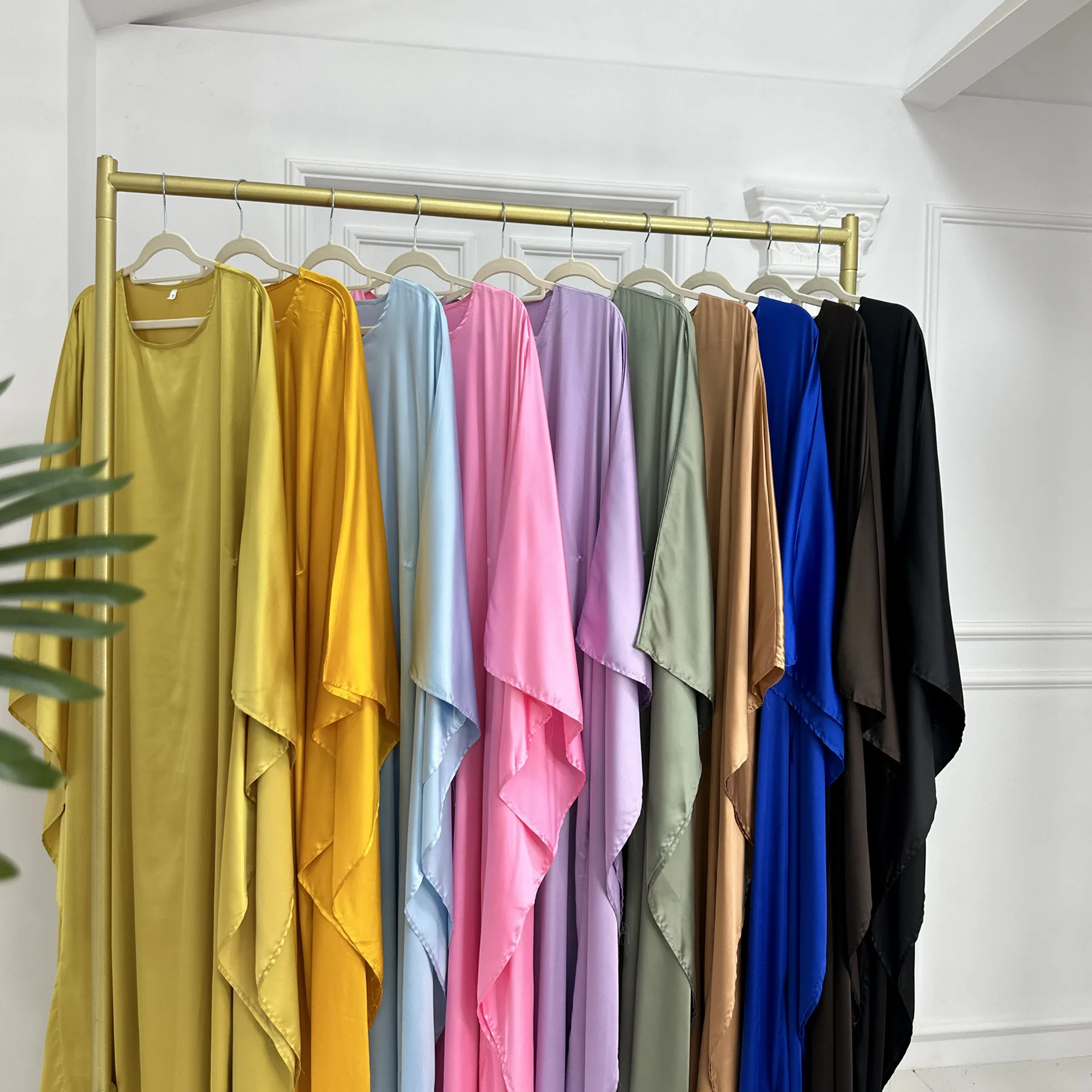 Новинка Современная абайя Исламская одежда скромное женское платье атласное с