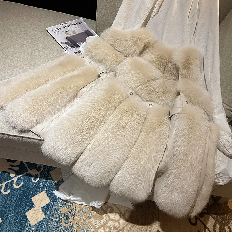 Fox Hair Vest Women's Fur Autumn and Winter New Mid Long Fur One European and American Fashion Trend